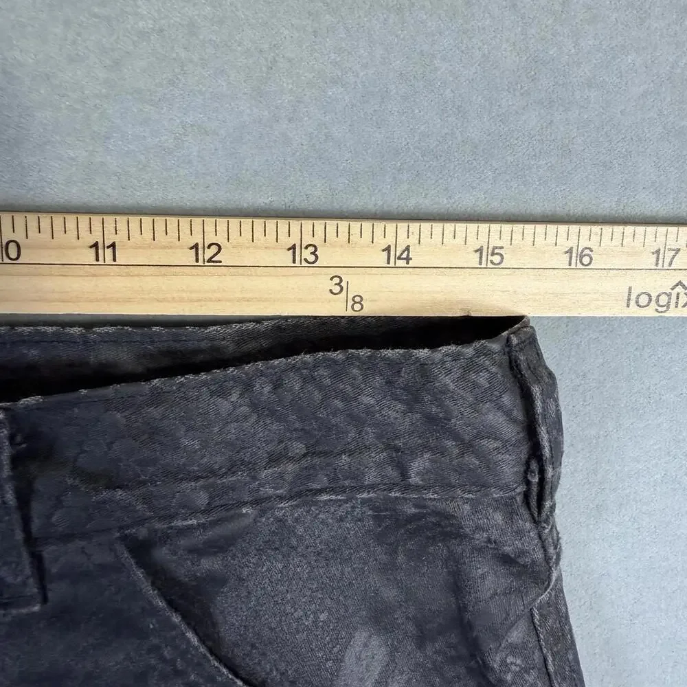 VTG ModZart London Pants Size 30x34* Black Skinny Python Snake Leather Print 80s